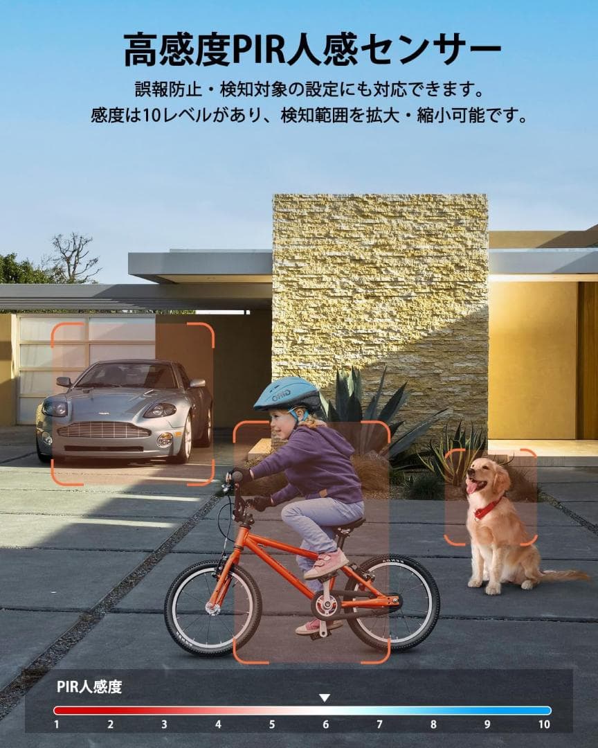 ✨新品未使用✨防犯カメラ360°死角なし ソーラー＆AI検知対応 人感センサー