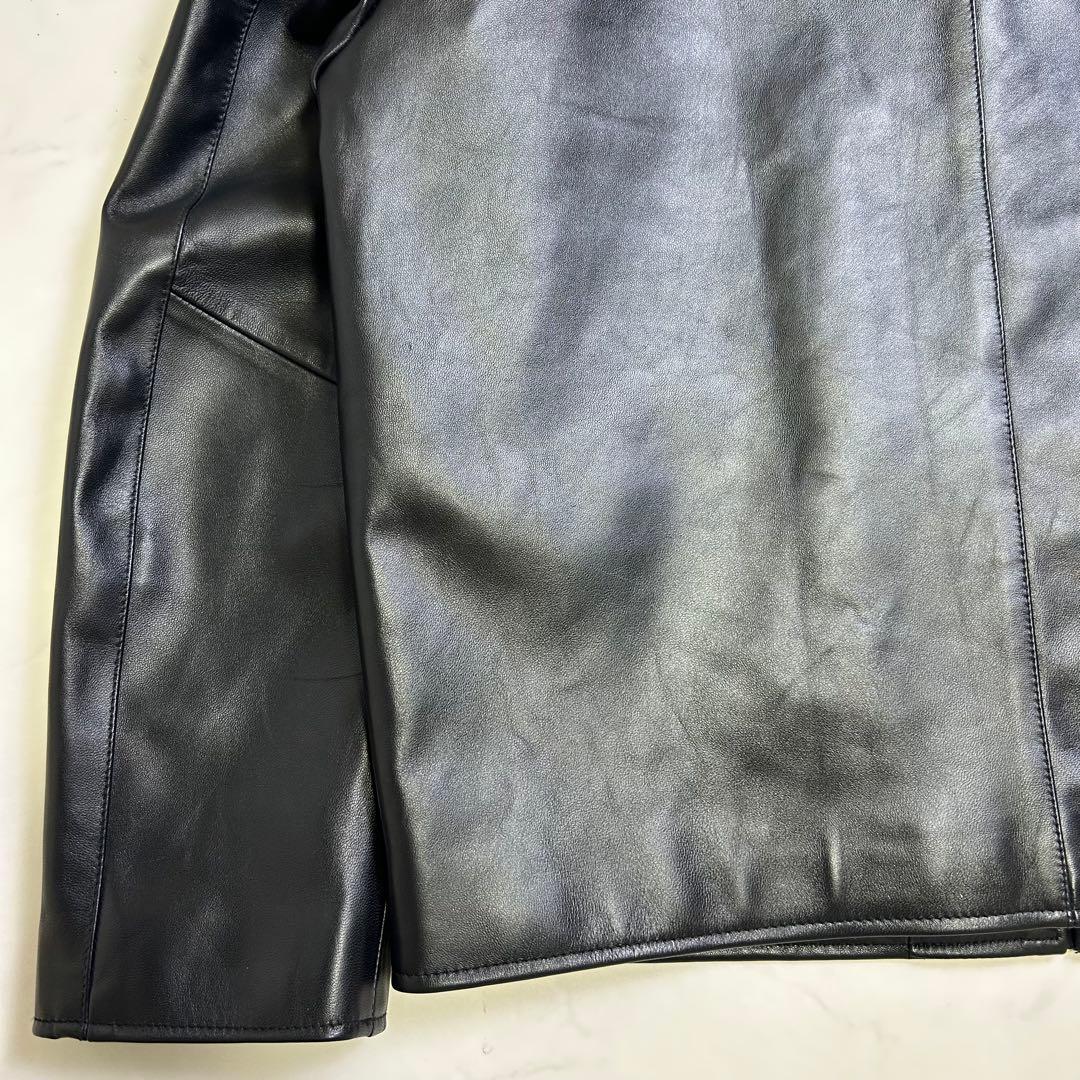 【美品】25AW ユナイテッドアローズ シープレザー ジップ ブルゾン 黒 XL