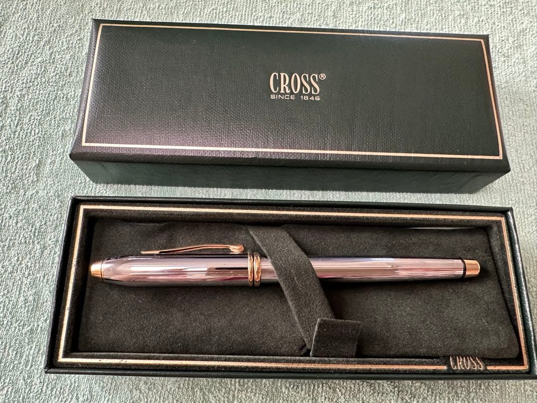 CROSS ヴィンテージ 万年筆　シルバー　ゴールド　専用ケース付き