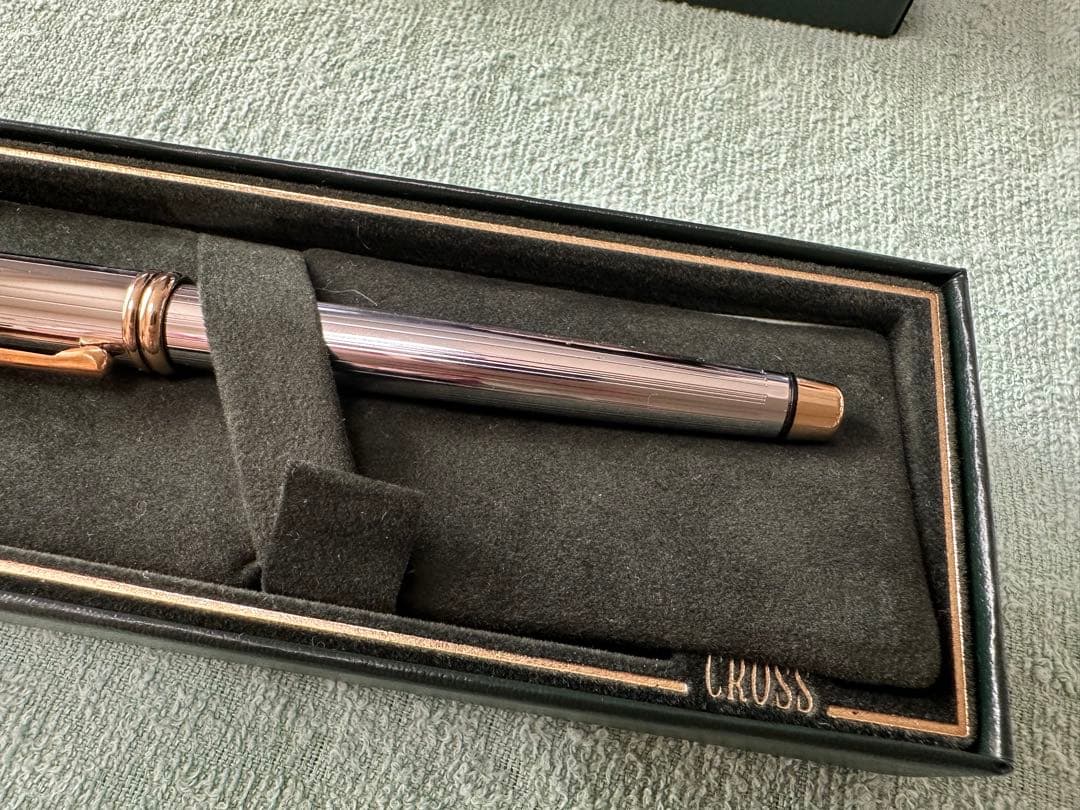 CROSS ヴィンテージ 万年筆　シルバー　ゴールド　専用ケース付き