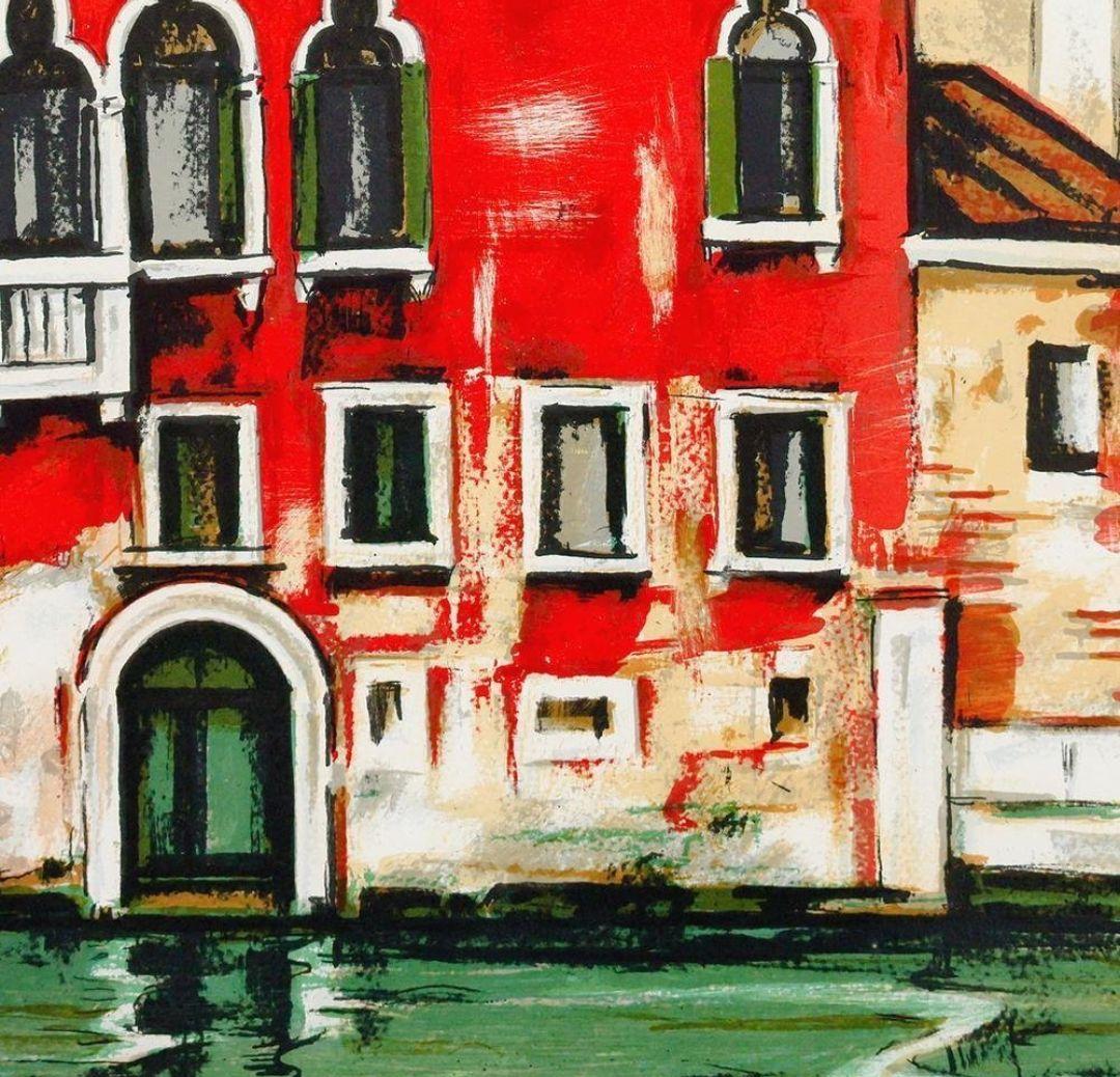 ミモレット 【真作】荻須高徳「赤い家」リトグラフ 10号大 直筆サイン