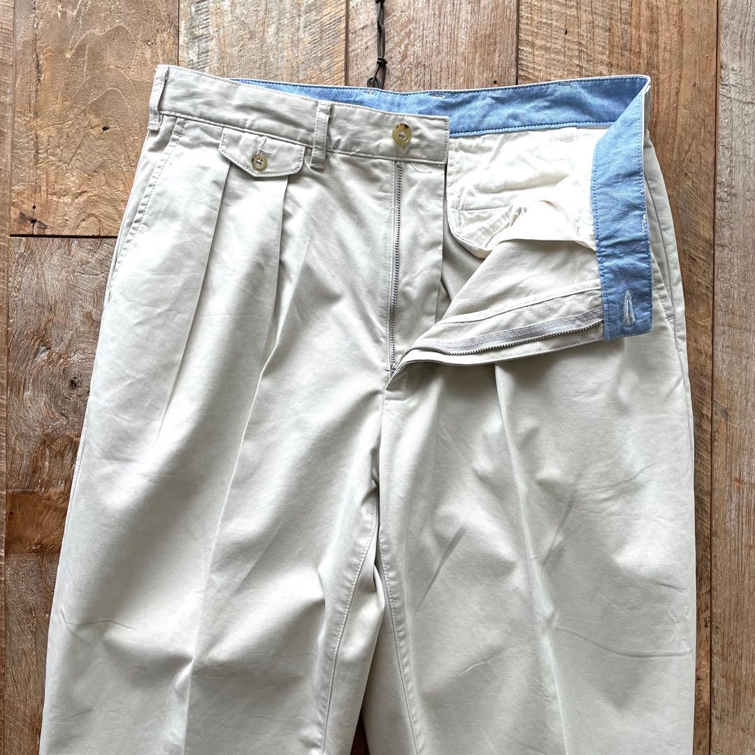 【極美品】BEAMS+ 2タック ワイド テーパード トラウザーズ パンツ L