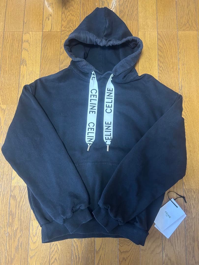 CELINE ブラック パーカー フード付き