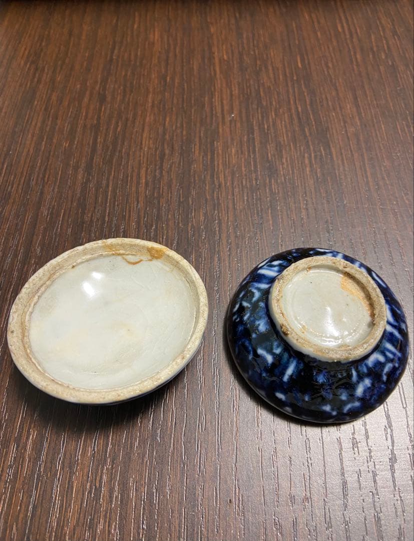 中国古美術　染付香合　呉須　染付　明　清　色絵