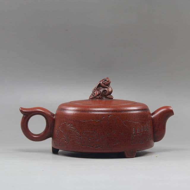 三本足獅壺  煎茶道具 中国古美術 紫砂壺・紫泥急須・茶壺・茶道具