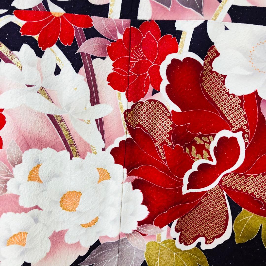 正絹振袖❤️豪華紫ラメキッラキラの煌びやか⭐︎デザイン最高秀品