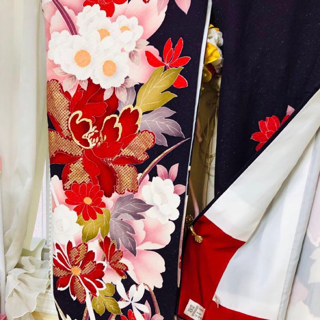 正絹振袖❤️豪華紫ラメキッラキラの煌びやか⭐︎デザイン最高秀品