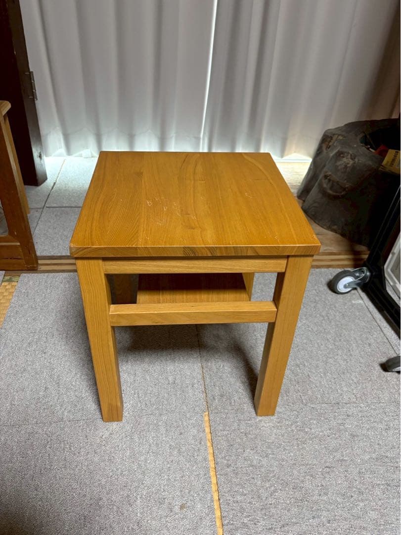 無印良品　木製　サイドテーブルベンチ　オーク材　現状品　MUJI テーブル