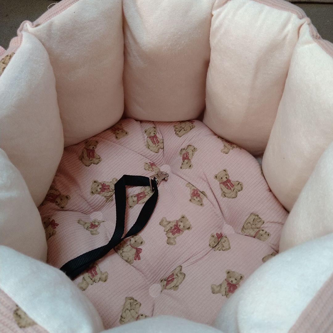 ▲くまプリントワッフル 2WAY ドライブバッグ ピンク 7kgまで700