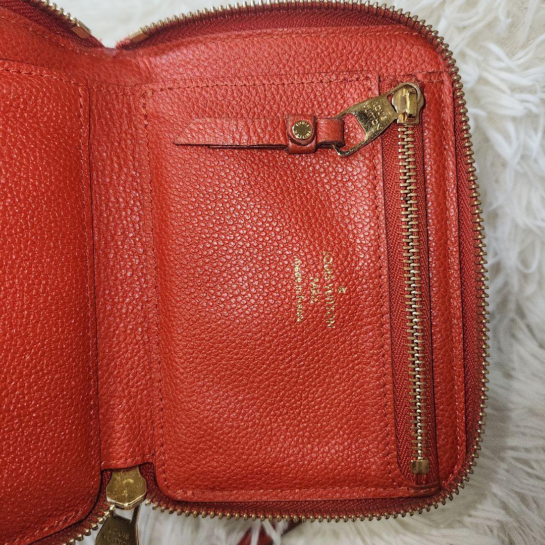 ルイヴィトン ポルトフォイユ スクレット モノグラム ジッピー M93432　赤