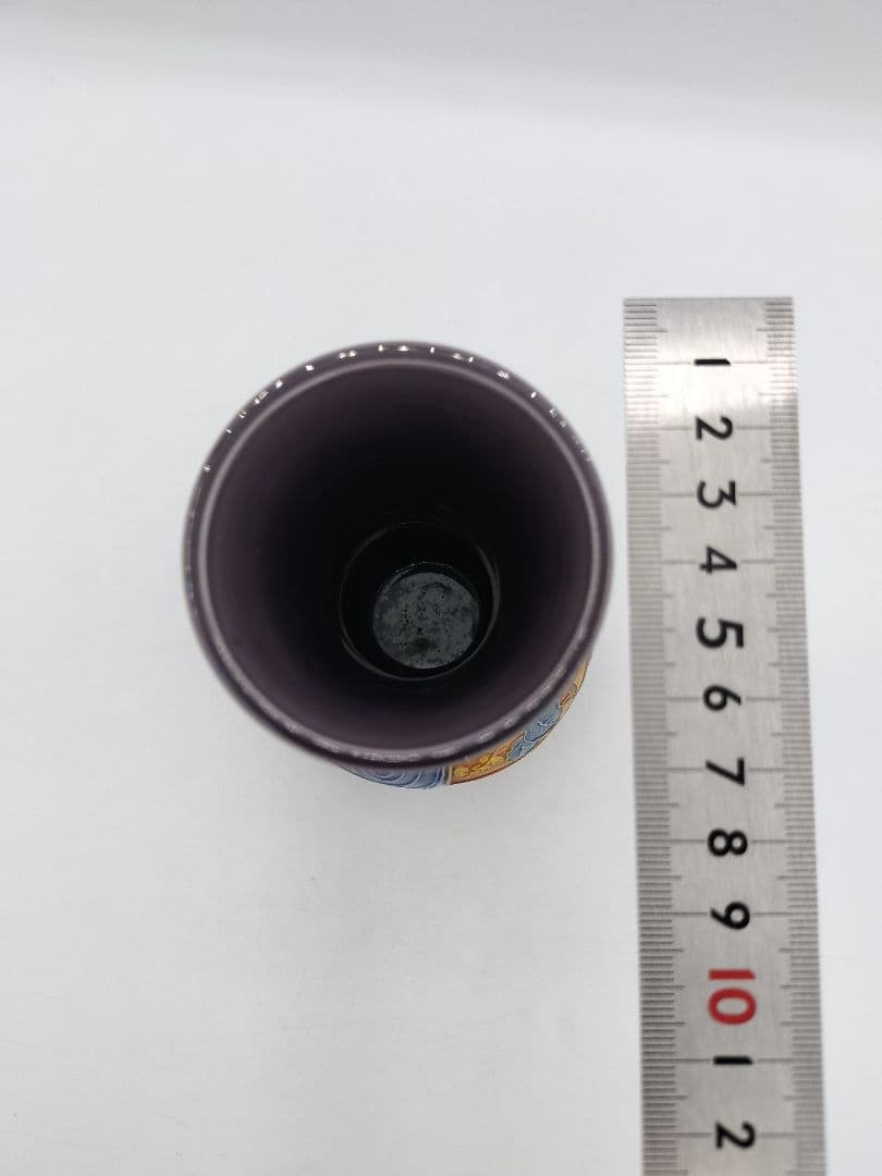 c565 皆具 紫交趾 扇面 平安清鳳 木箱 茶道具 古物