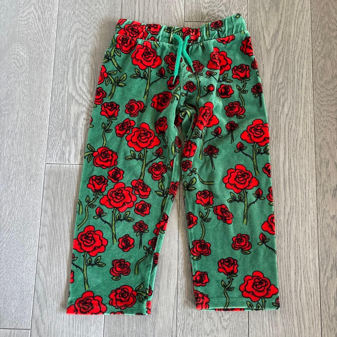 mini rodini 花柄ベレー帽・パンツセット