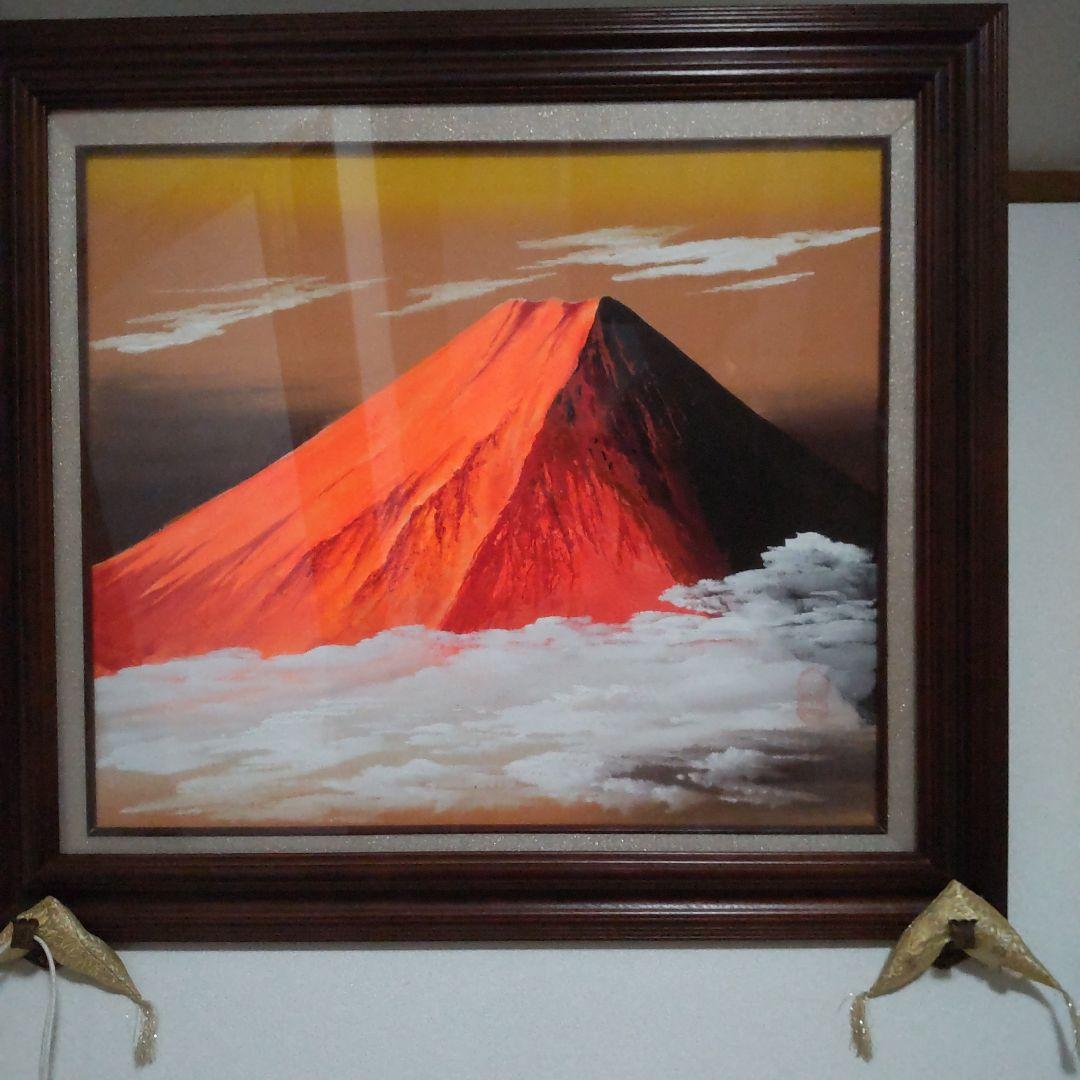 赤富士 絵画 立体画 日本画