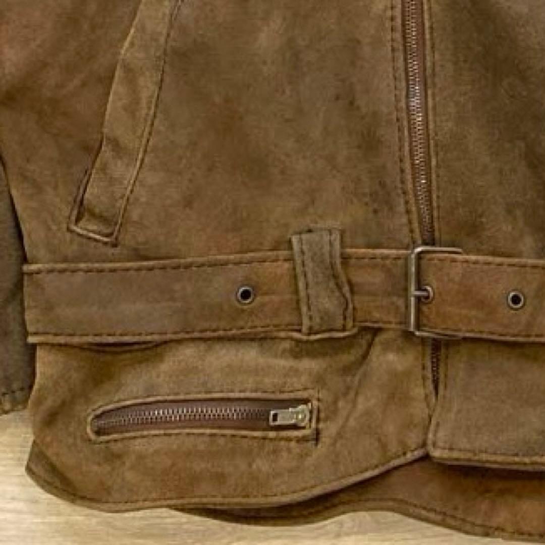 ライダース　スウェード　本革　バイシクルジャケット　ユーロ　アウンノン　80s