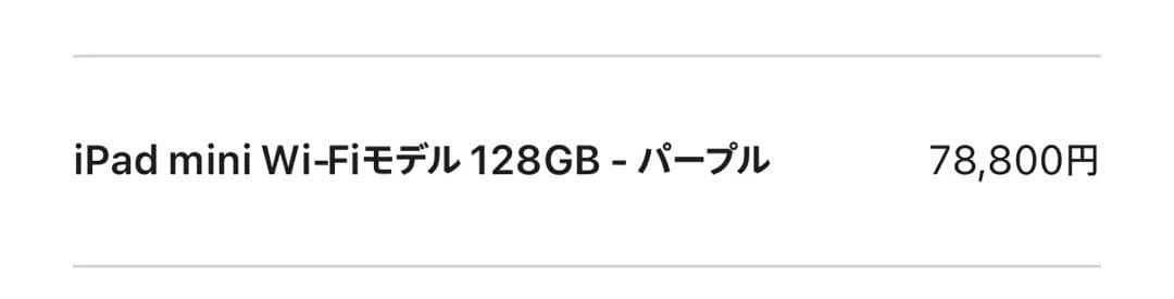 iPad mini 7（A17 Pro）128GB Wi-Fiモデル パープル