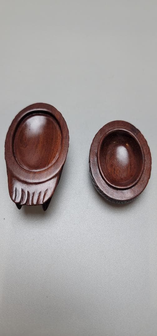 茶道具 唐物 紫檀 押鳥 香合 八方香合 二件