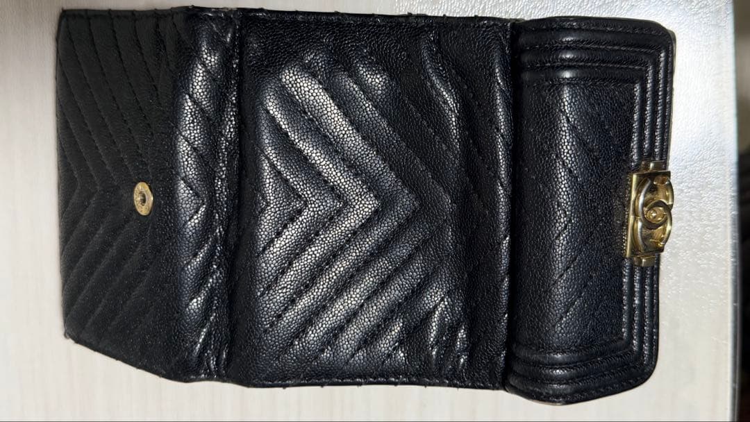 正規品 使用感あり CHANEL ボーイシャネル 三つ折り財布 Wallet
