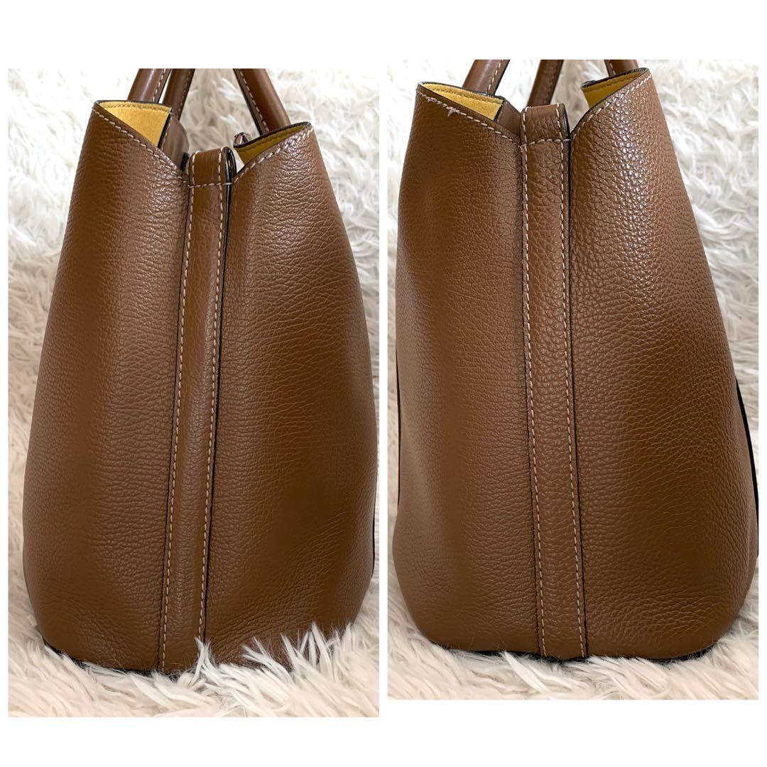 極美品✨フルラ 現行 ハンドバッグ 2way ミアステラ オールレザー キャメル