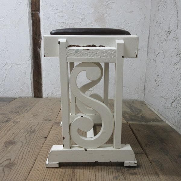 イギリス アンティーク 家具 スツール 椅子 チェア ペイント 木製 4185d