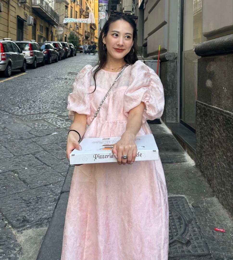 andresd バブルスリーブジャガードドレスbubble sleeve