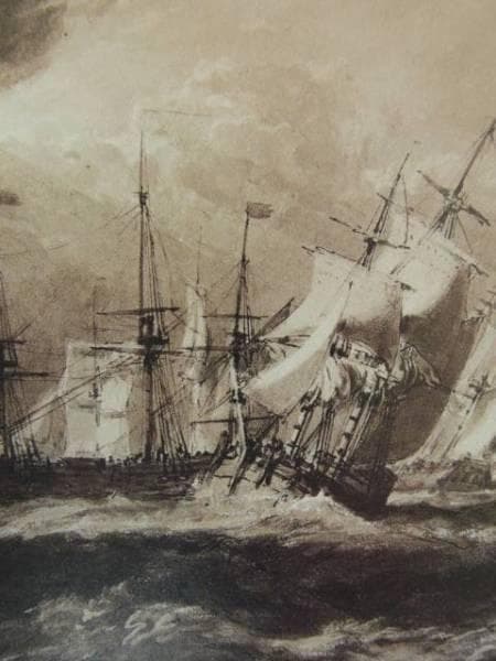 ジョゼフ・マロード・ウィリアム・ターナー、風をうける船、希少画集画