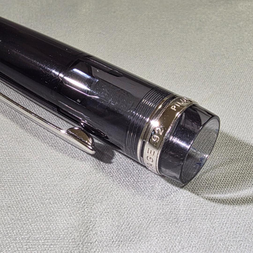 パイロット 万年筆 カスタム ヘリテイジ92 透明ブラック Mニブ
