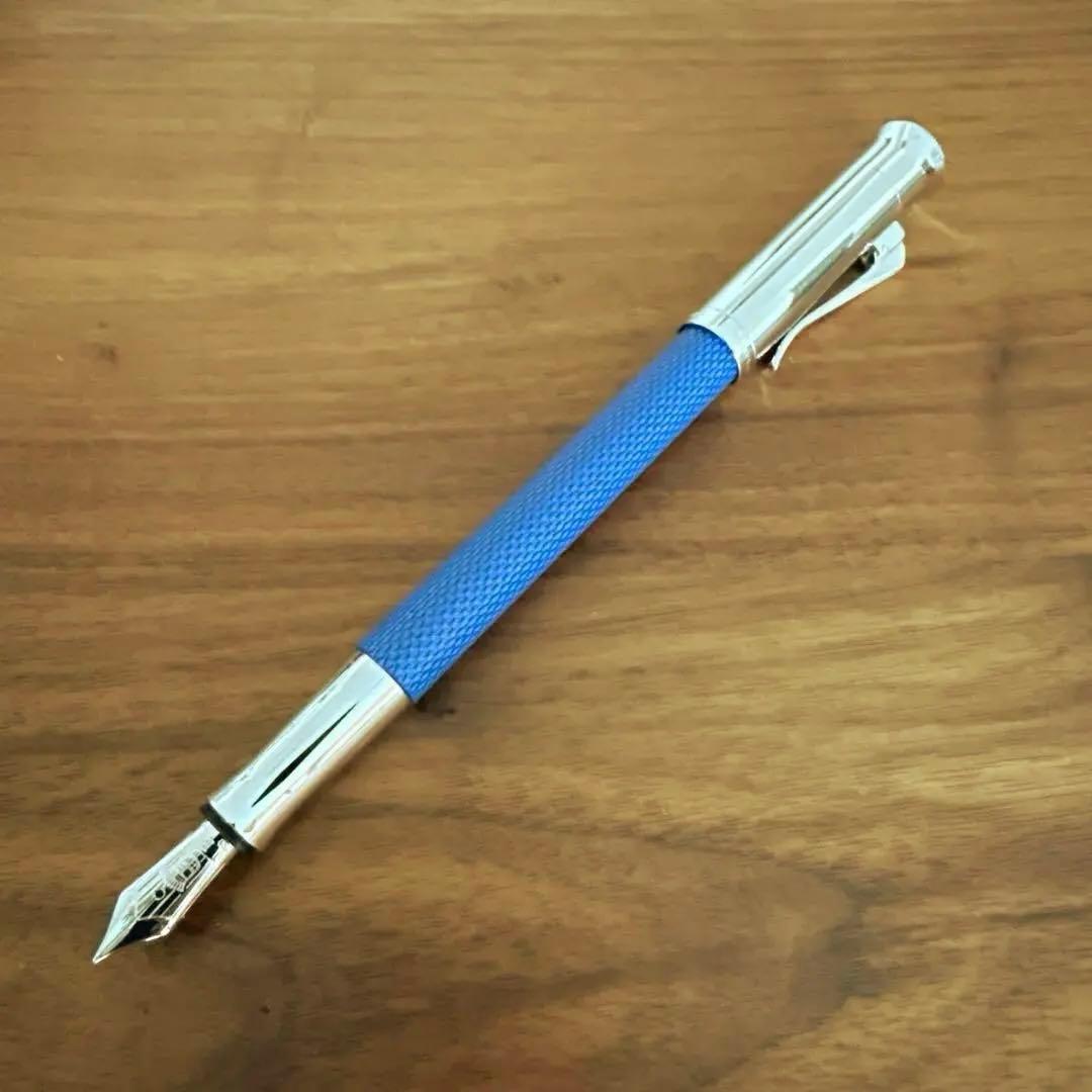 ファーバーカステル 万年筆 ギロシェ インディゴ F 細字 インクおまけ付き