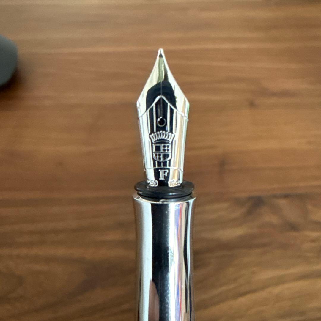 ファーバーカステル 万年筆 ギロシェ インディゴ F 細字 インクおまけ付き