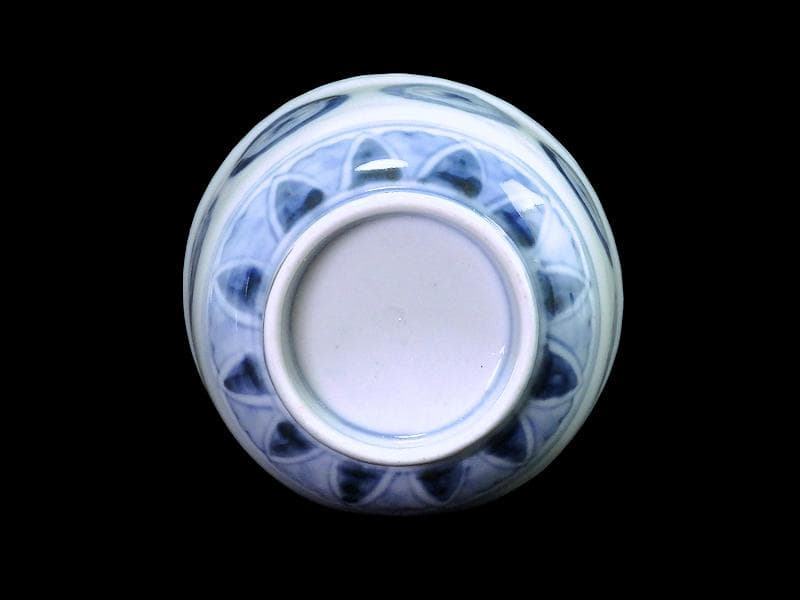 古伊万里　染付　丸紋に赤壁の賦の図　向付　５客　E880AS-fbsp