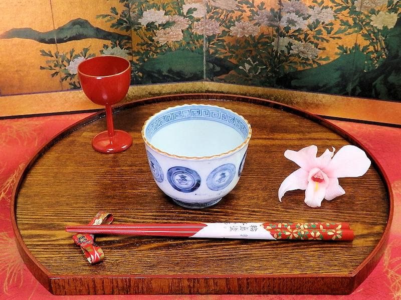 古伊万里　染付　丸紋に赤壁の賦の図　向付　５客　E880AS-fbsp