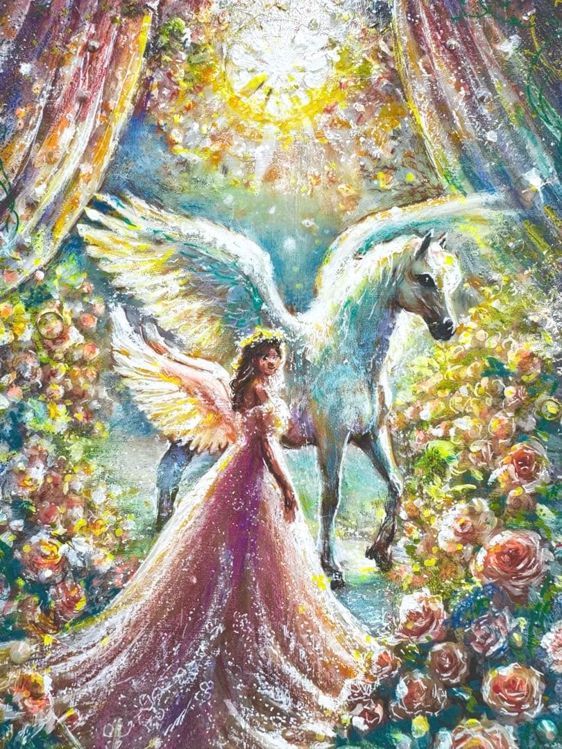 月*陽様 絵画原画　《新翼の春》　ラインストーンcollage