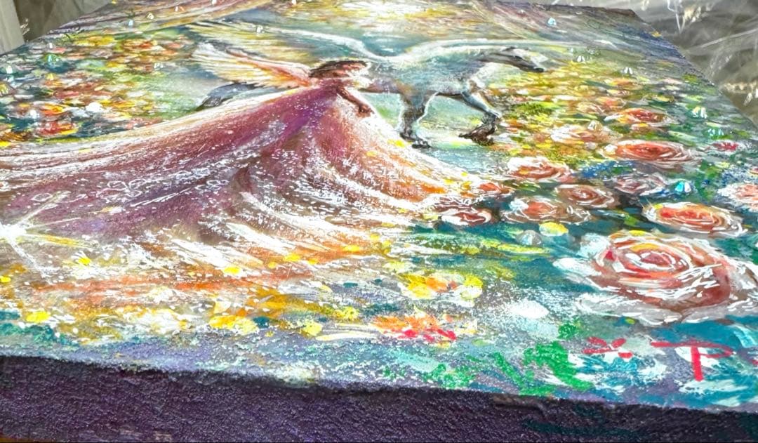 月*陽様 絵画原画　《新翼の春》　ラインストーンcollage