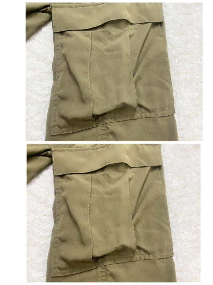 美品24SS 完売品✨ウィムガゼット バックサテンカーゴパンツ グリーン　36