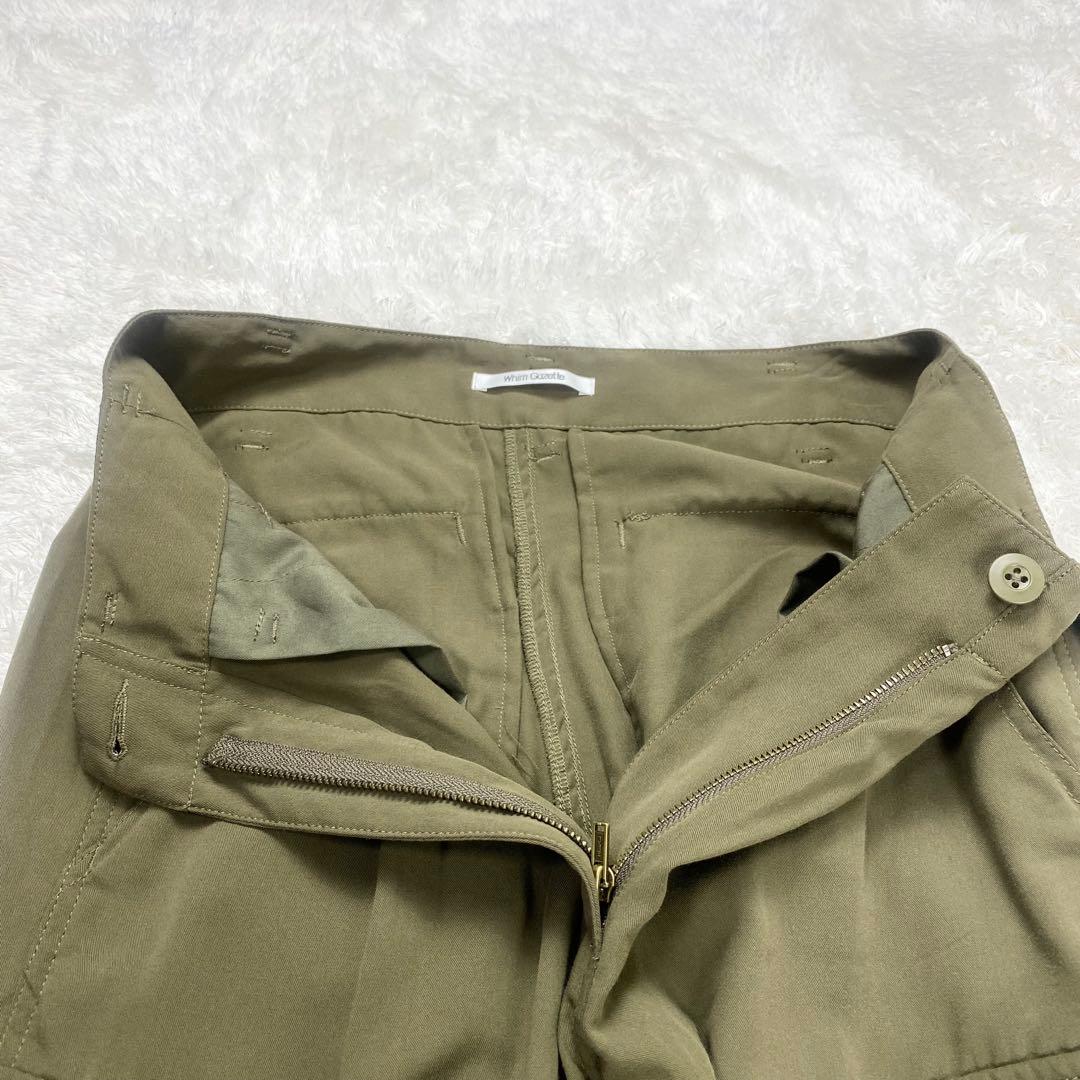 美品24SS 完売品✨ウィムガゼット バックサテンカーゴパンツ グリーン　36