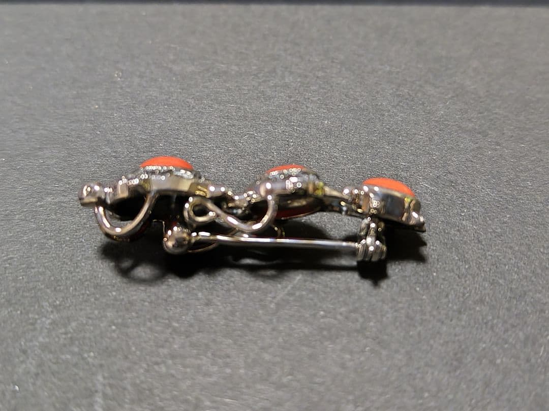 碌山　ロクザン　マルカジット＆サンゴ亀ブローチ/ペンダントト