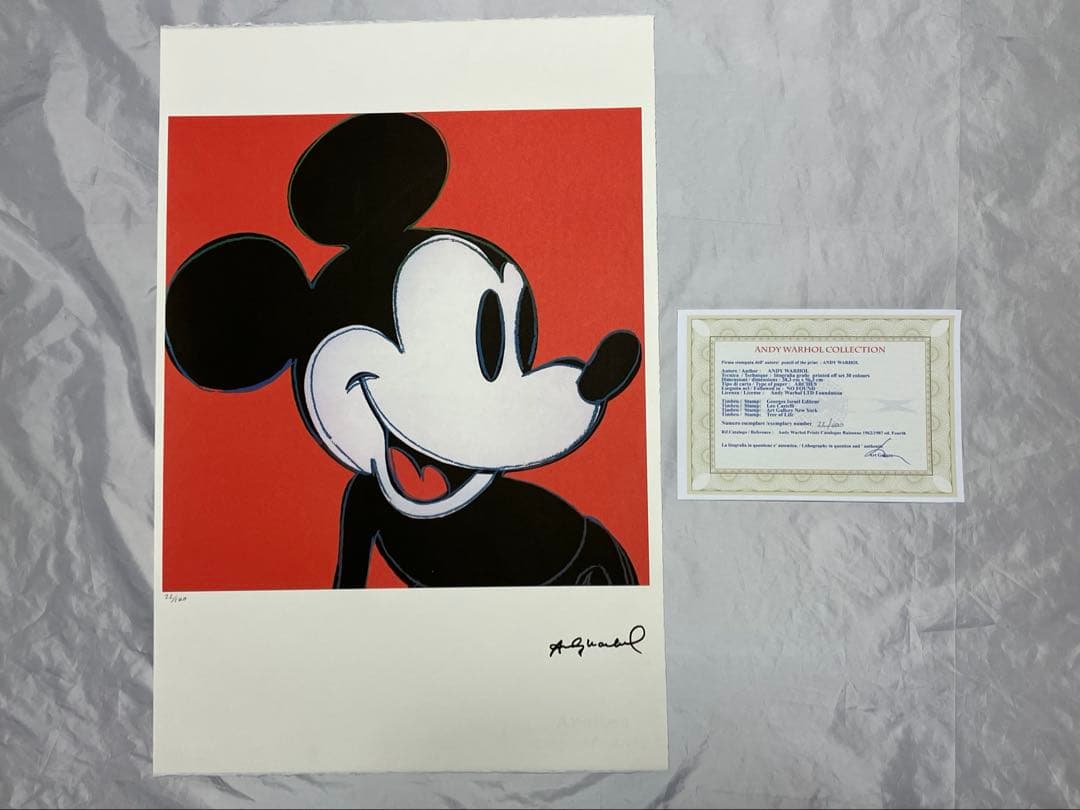 限定版リトグラフ22/100 アンディ・ウォーホル ミッキーマウス 【送料無料】