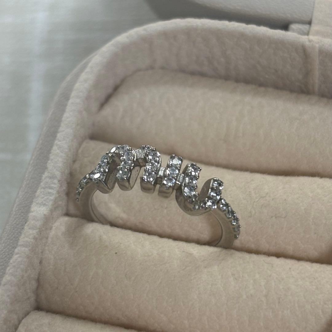 miumiu ジルコニアリング シルバー ９号