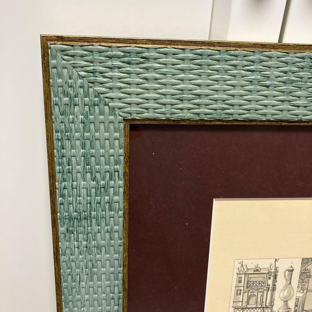 フランスアンティーク銅版画　額装品