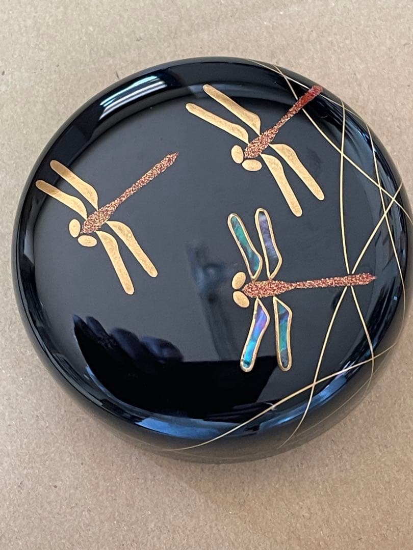 蜻蛉　蒔絵　中棗　中村宗悦　茶道具　送料無料