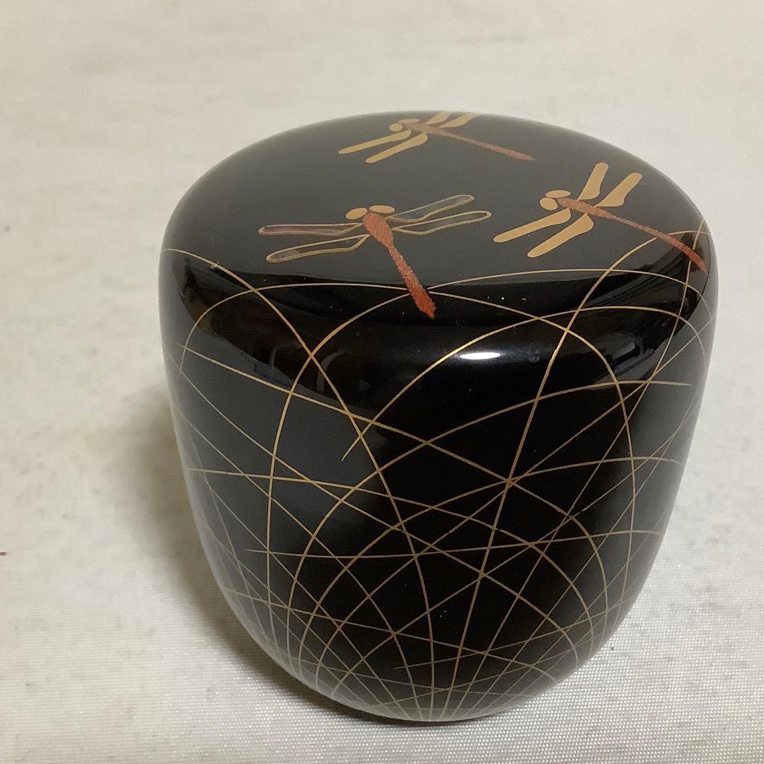 蜻蛉　蒔絵　中棗　中村宗悦　茶道具　送料無料