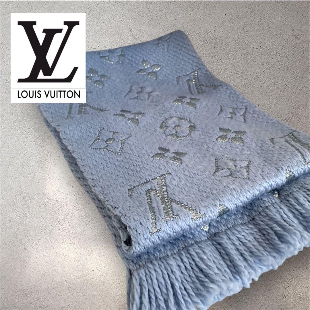 ルイヴィトンLouis Vuitton ◆ライトブルーマフラーM71166