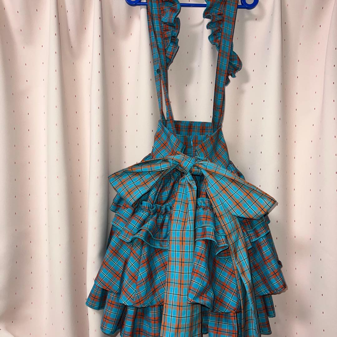 専用　Catcocoon 青チェック スカートのみ