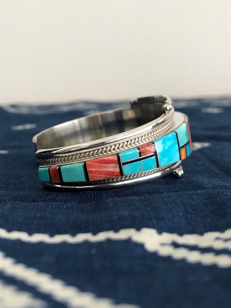 Joan Douglas インレイ　バングル　ズニ　インディアンジュエリー