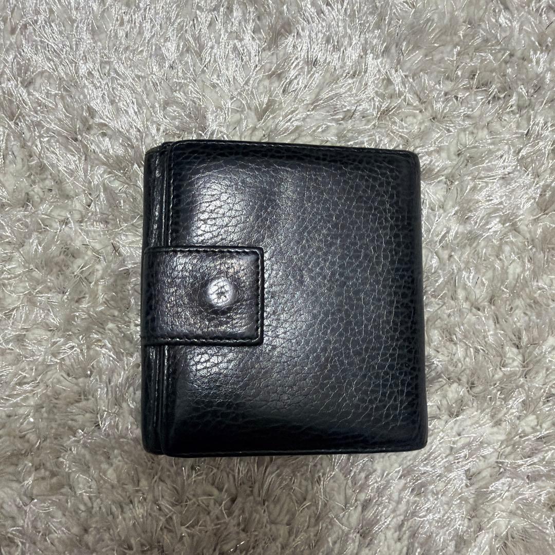 CHANEL 二つ折り財布 ブラック レザー