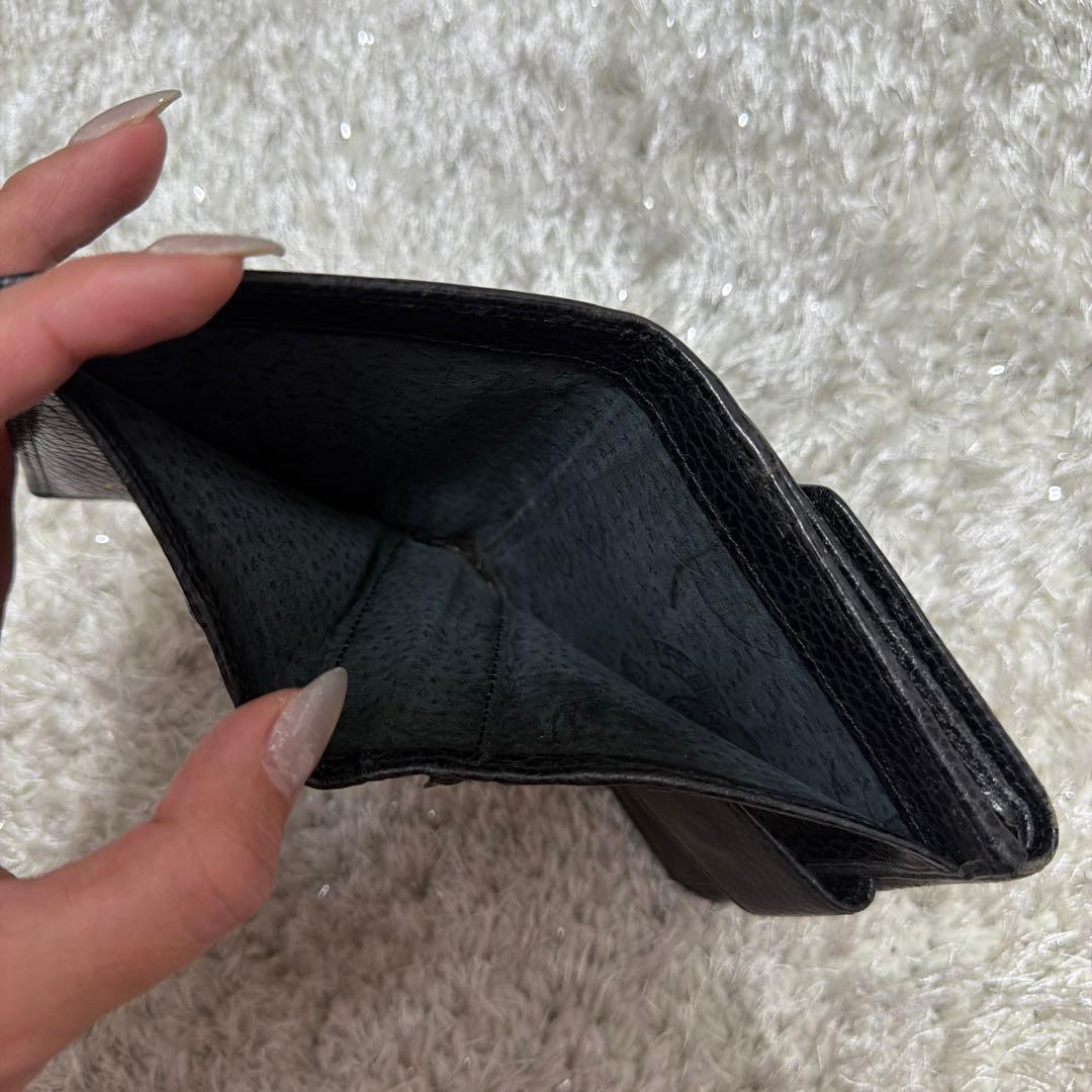 CHANEL 二つ折り財布 ブラック レザー