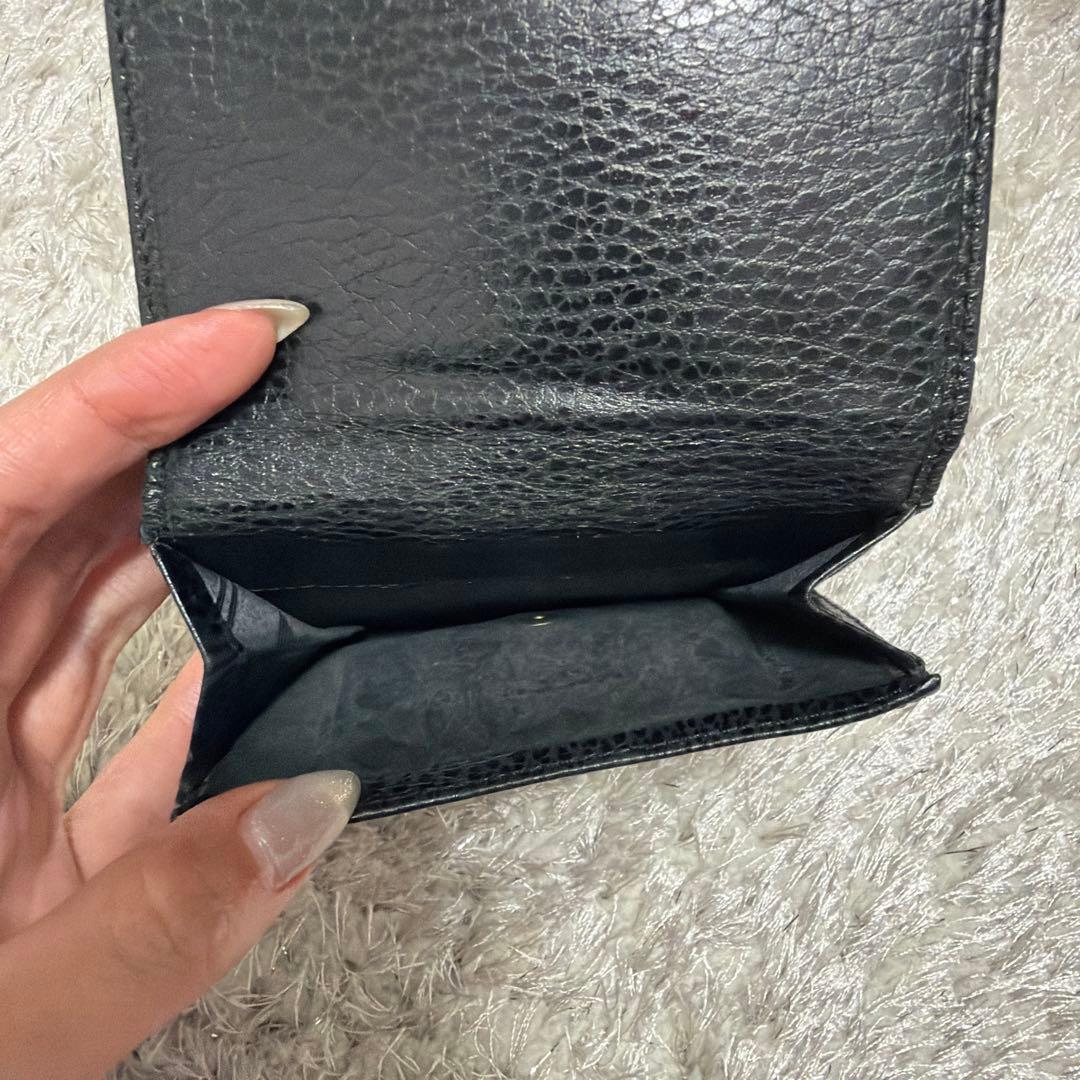 CHANEL 二つ折り財布 ブラック レザー
