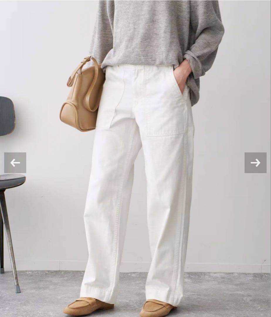 【Spick and Span】新品未使用ルーズベイカーパンツ 34 完売品 白