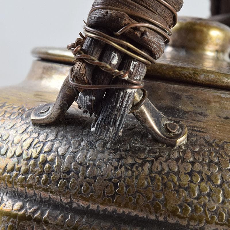 煎茶道具　白銅いぶし銀　槌目　銀瓶　湯沸　約227g　M　R9523