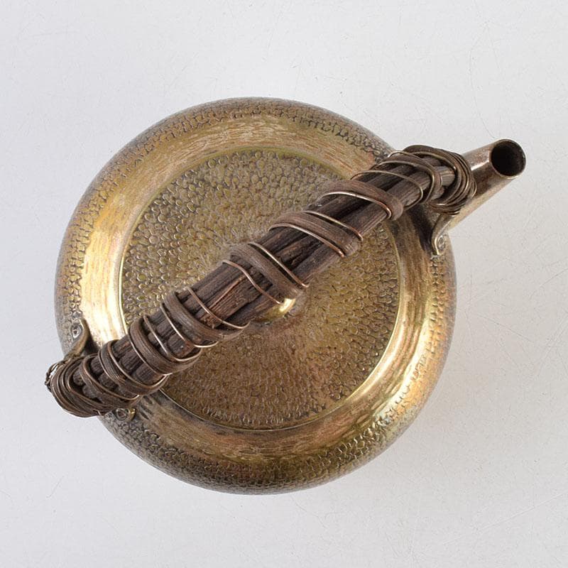 煎茶道具　白銅いぶし銀　槌目　銀瓶　湯沸　約227g　M　R9523