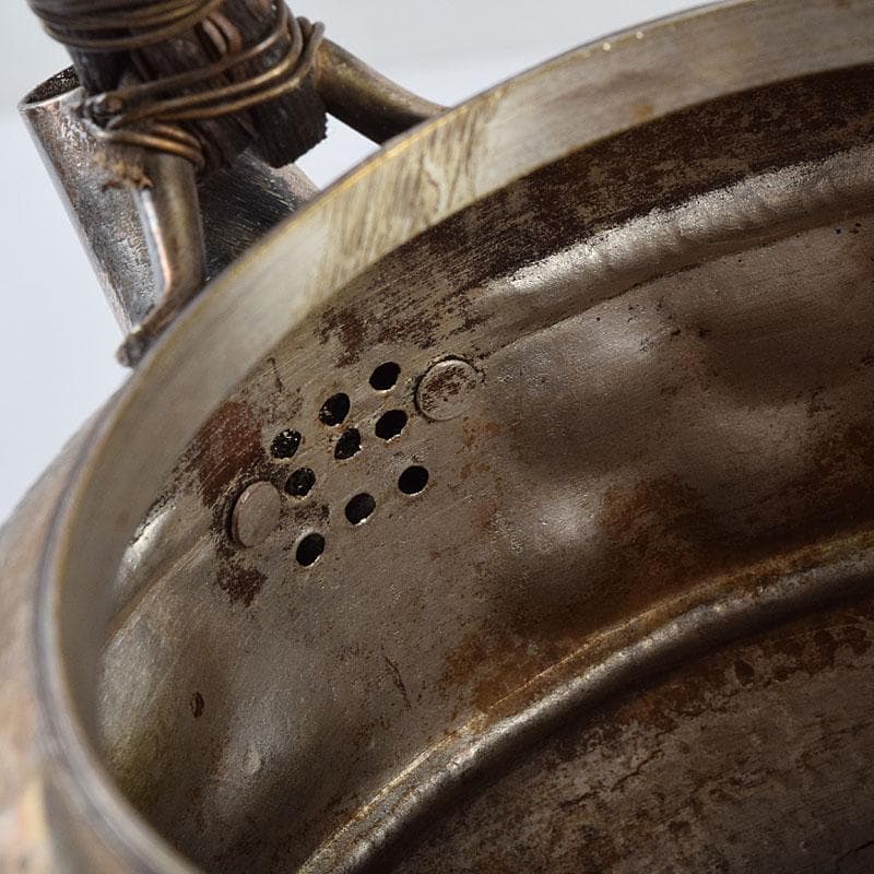 煎茶道具　白銅いぶし銀　槌目　銀瓶　湯沸　約227g　M　R9523